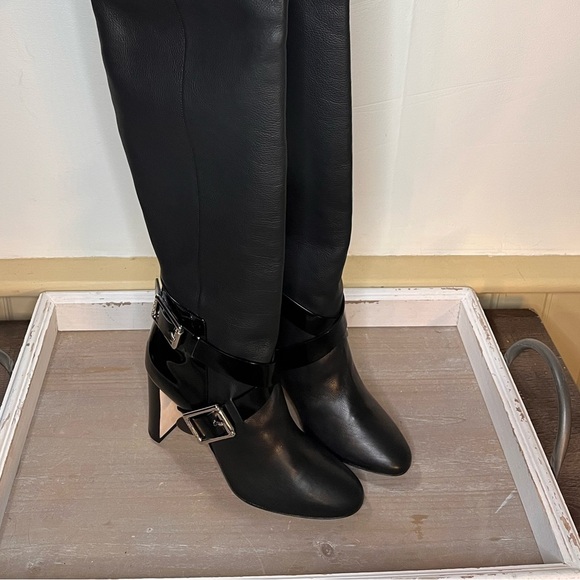 Jimmy Choo Doma Knee High Buckle & Strap Detail Black Boots Size EU 35/US 5 NWOT - Picture 3 of 15